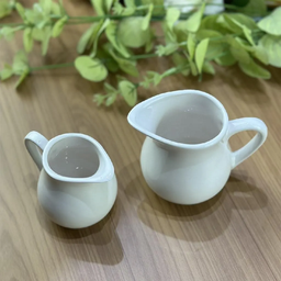 Kit 2 Mini Jarrinha Leiteiras de Porcelana Branca para Molhos e Recheios 90ml + 190ml - Lyor - 9