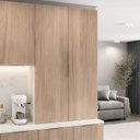 Ver imagem 1 de Armário Aéreo Planejado 2 Portas 80x135cm Puxador 150mm Ipanema CabeCasa MadeiraOriginals Marrom/Acácia/Branco