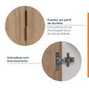 Ver imagem 4 de Armário Aéreo Planejado 2 Portas 80x135cm Puxador 150mm Ipanema CabeCasa MadeiraOriginals Marrom/Acácia/Branco