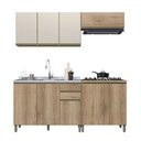 Ver imagem 2 de Cozinha Completa Dinamarca 9 Portas 2 Gavetas com Vidro 6123.162 Castani - Indékes