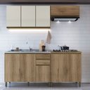 Ver imagem 1 de Cozinha Completa Dinamarca 9 Portas 2 Gavetas com Vidro 6123.162 Castani - Indékes