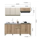 Ver imagem 4 de Cozinha Completa Dinamarca 9 Portas 2 Gavetas com Vidro 6123.162 Castani - Indékes