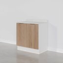 Ver mais imagens de Balcão Planejado 2 Portas 80cm com Tampo com Rodapé Puxador 150mm Ipanema CabeCasa MadeiraOriginals Branco/Acácia