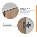 Ver imagem 4 de Balcão Planejado 2 Portas 80cm com Tampo com Rodapé Puxador 150mm Ipanema CabeCasa MadeiraOriginals Branco/Acácia