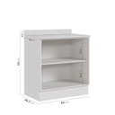 Ver imagem 2 de Balcão Planejado 2 Portas 80cm com Tampo com Rodapé Puxador 150mm Ipanema CabeCasa MadeiraOriginals Branco/Acácia