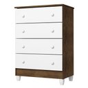 Ver imagem 5 de Quarto de Bebê Ariel 3P Gaveteiro e Berço Lara Branco Acetinado Amadeirado com Colchão – Carolina