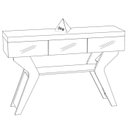Ver imagem 4 de Aparador Sala Estar com Espelhos 120 Cm 4149 Off White Arly