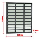 Ver imagem 4 de Porta Cor.c/Travessas 3F.Móv.1/3 210x200 Elite c/Fechad.Tetra V.Lis.Preto Brimak