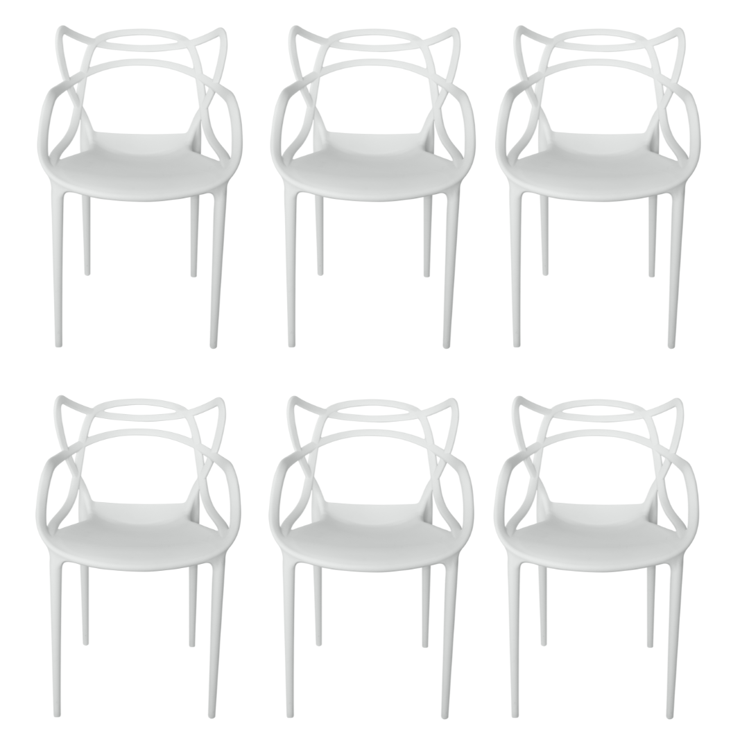 Cadeira Allegra Branca - Kit com 6 - 1