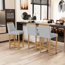 Ver imagem 6 de Kit com 4 Banqueta Eloá Madeira Maciça Assento Estofado para Bancada Linho Cinza 407