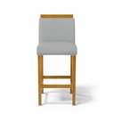 Ver imagem 4 de Kit com 4 Banqueta Eloá Madeira Maciça Assento Estofado para Bancada Linho Cinza 407