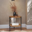 Ver imagem 7 de Mesa de Centro Redonda Decorativa Vintage Canela/preto Fosco