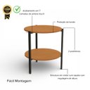 Ver imagem 4 de Mesa de Centro Redonda Decorativa Vintage Canela/preto Fosco