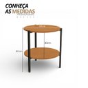 Ver imagem 3 de Mesa de Centro Redonda Decorativa Vintage Canela/preto Fosco