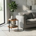 Ver mais imagens de Mesa de Centro Redonda Decorativa Vintage Canela/preto Fosco