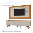 Ver imagem 7 de Rack com Painel para TV até 65 Polegadas com LED 100% MDF 220CMX190,5cm Pés em Madeira Maciça Laqueado e Grécia Bege