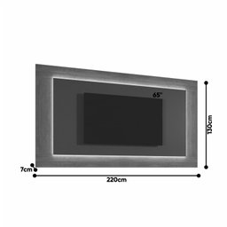 Rack com Painel Led para Tv até 65 Polegadas Laqueado 100% MDF e Pés em Madeira Maciça Grécia  - 3