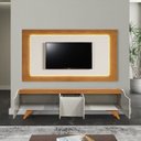 Ver imagem 5 de Rack com Painel para TV até 65 Polegadas 100% MDF com LED Pés em Madeira Maciça Grécia
