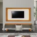 Ver imagem 4 de Rack com Painel Led para Tv até 65 Polegadas Laqueado 100% MDF e Pés em Madeira Maciça Grécia 