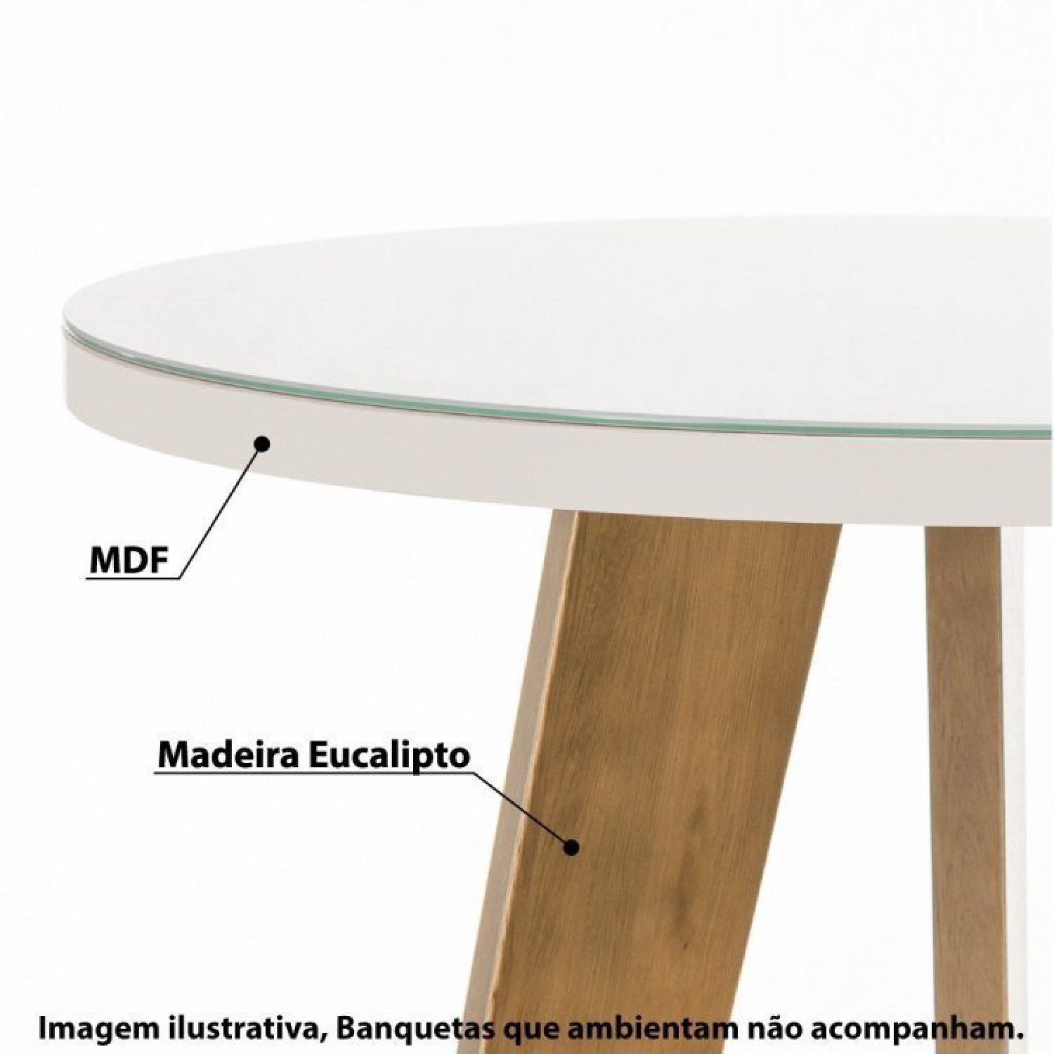 Mesa Bistrô Redonda com 2 Banquetas Íris Eucalipto Casatema - 2