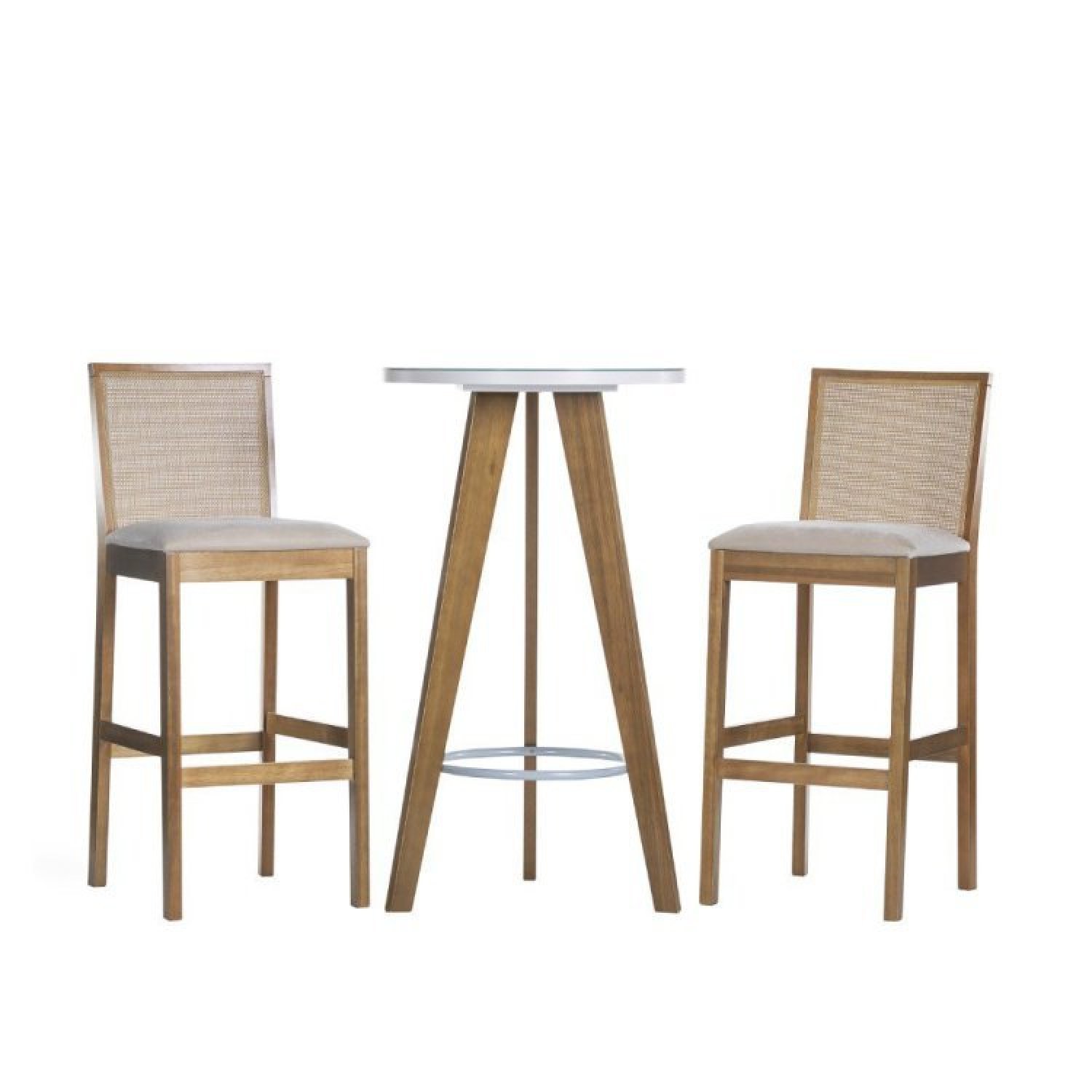 Mesa Bistrô Redonda com 2 Banquetas Íris Eucalipto Casatema - 18