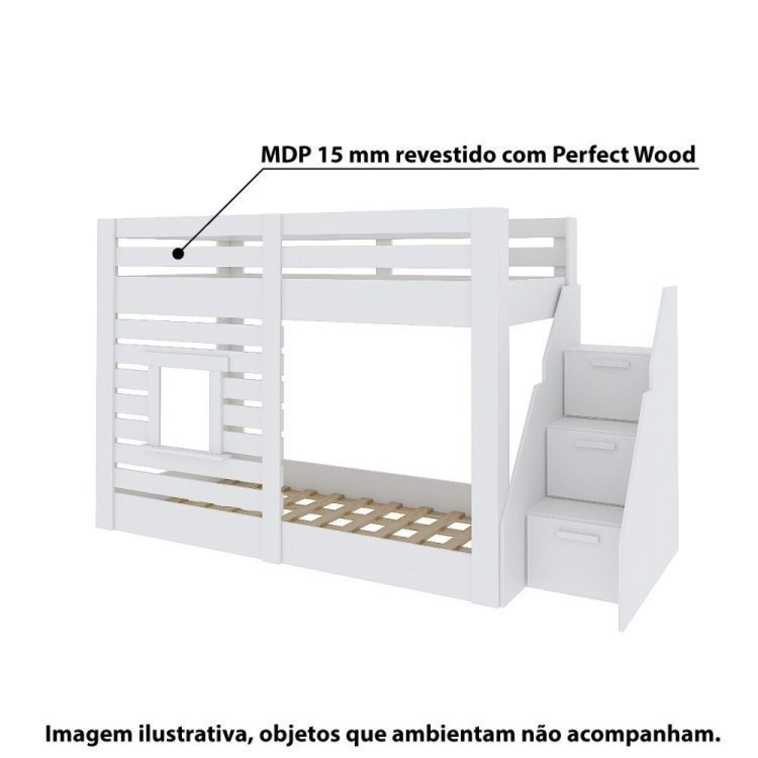 Beliche Montessoriano Star Plus com Janela e Escada Lateral Casatema - 5