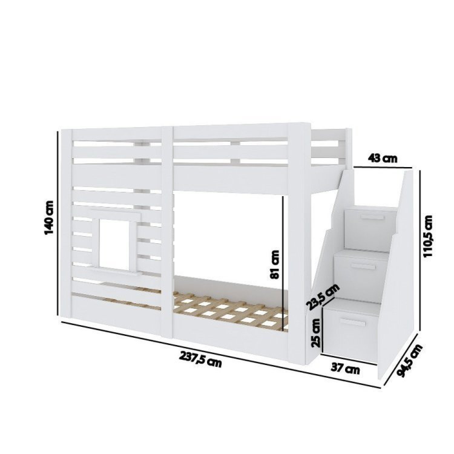 Beliche Montessoriano Star Plus com Janela e Escada Lateral Casatema - 9