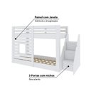 Ver mais imagens de Beliche Montessoriano Star Plus com Janela e Escada Lateral Casatema MadeiraOriginals Branco