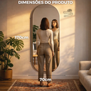 Ver imagem 4 de Espelho Decorativo Grande Oval com Moldura Metal Corpo Inteiro 170 X 70 Cm Industrial