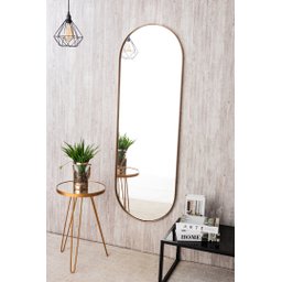 Espelho Decorativo Grande Oval com Moldura Metal Corpo Inteiro 170 X 70 Cm Industrial  - 1