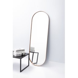 Espelho Decorativo Grande Oval com Moldura Metal Corpo Inteiro 170 X 70 Cm Industrial  - 2