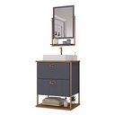 Ver imagem 6 de Gabinete Suspenso com Cuba e Espelheira 60cm Olivia Espresso Móveis Cinza/Titanium