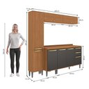 Ver imagem 4 de Armário de Cozinha Completa 7 Portas 200cm Canela/Preto Elara Kappesberg