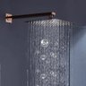 Ducha Quadrada Rose Gold em Inox 20x20 Braço 38 Cm Parede - 2