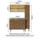 Ver imagem 4 de Armário de Cozinha Compacta 137cm com Pia Rustic Emilly Madesa 08