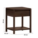 Ver imagem 3 de Mesa de Cabeceira 1 Gaveta de Madeira Maciça Modena