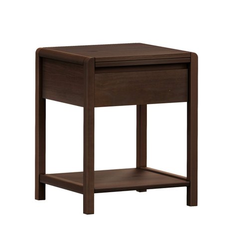 Mesa de Cabeceira 1 Gaveta de Madeira Maciça Modena Marrom