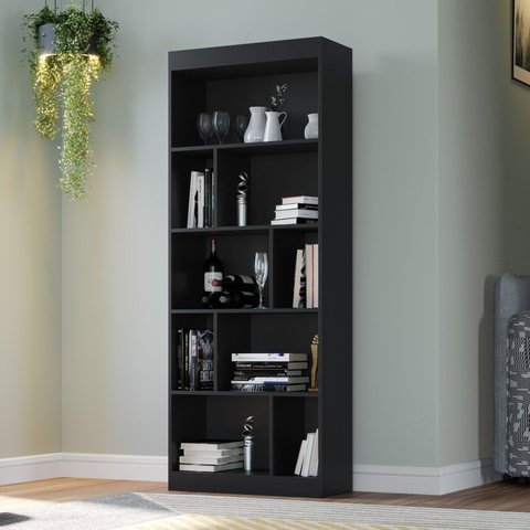 Estante de Livros 70CMX182CM 4 Prateleiras LV300 Preto