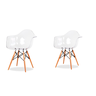 Cadeira Transparente Charles Eames Wood com Braços em Policarbonato 132pc Incolor/2 - 1