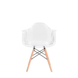 Cadeira Transparente Charles Eames Wood com Braços em Policarbonato 132pc Incolor/2 - 3
