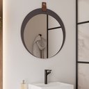 Ver imagem 1 de Espelheira Para Banheiro Alça em Couro Lua Espresso Móveis