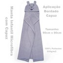 Ver imagem 3 de Manta com Capuz Buettner Microfibra Infantil Teddy 90cmx90cm Cinza Claro