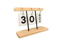 Ver imagem 1 de Calendário de Mesa Base de Madeira Permanente C/ Argolas Cartões Dia e Mês Decoração Escritório Home