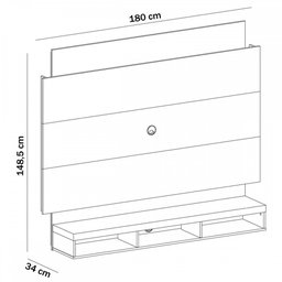 Painel para Tv até 75 Polegadas Império 3 Nichos com Led Carvalho/prata - Artely Móveis - 4