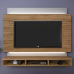 Painel para Tv até 75 Polegadas Império 3 Nichos com Led Carvalho/prata - Artely Móveis - 1