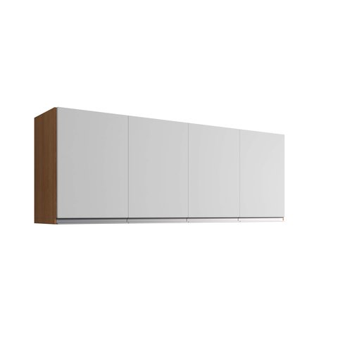 Armário para Cozinha Aéreo 4 Portas 1,5m - Andréia:amendoa/branco