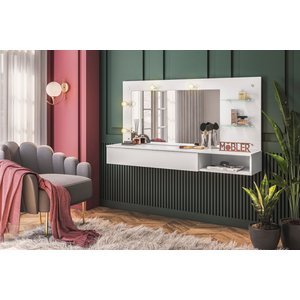 Penteadeira Mesa Camarim Suspenso Lumiere com Espelho e 1 Gaveta Organizadora Cor Branco