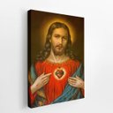 Ver imagem 2 de Quadro Sagrado Coração de Jesus Cristo Canvas 120x80cm