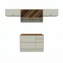 Ver imagem 3 de Cozinha Compacta 4 Peças em MDF Fineze Areia e Cinamomo