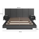 Ver imagem 4 de Cama de Casal Queen Suspensa Grafite com Cabeceira e Mesas de Apoio Mdp Zurique